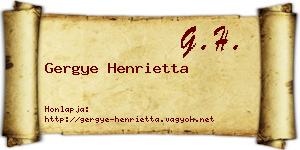 Gergye Henrietta névjegykártya